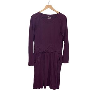 Cabela's | Long Sleeve Cotton Dress with Pockets | Purple | Large